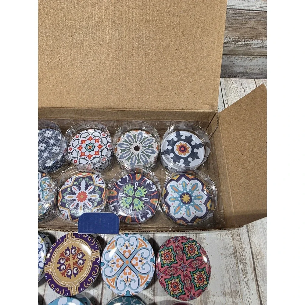 12 Pack Scented Soy Wax Candles in Decorative Boho Tins 2.5oz Each Gift‎ Set